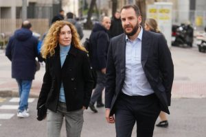 Borja Thyssen Bornemisza y su mujer Blanca Cuesta llegan al juzgado de lo Penal numero 15 de Madrid por un presunto fraude a Hacienda 14.02.23 EFE Trillo